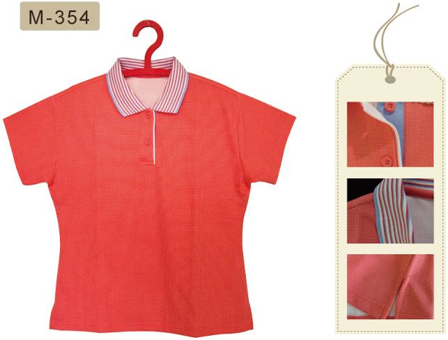 台中團體服-雙色白線短袖排汗POLO衫 BC961  顏色:粉橘、紅色、寶藍、果綠　材質：100%POLOESTER